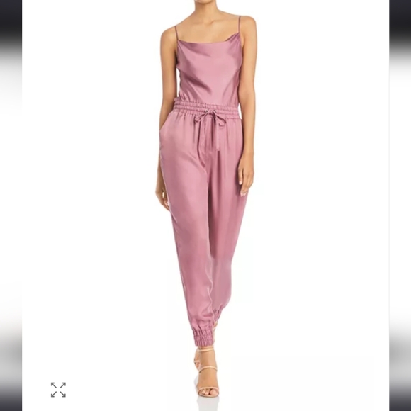 cinq a sept Pants - Cinq à Sept Women's Sleeveless Cinch Waist Tapered Leg Jumpsuit Size S Pink Nwot